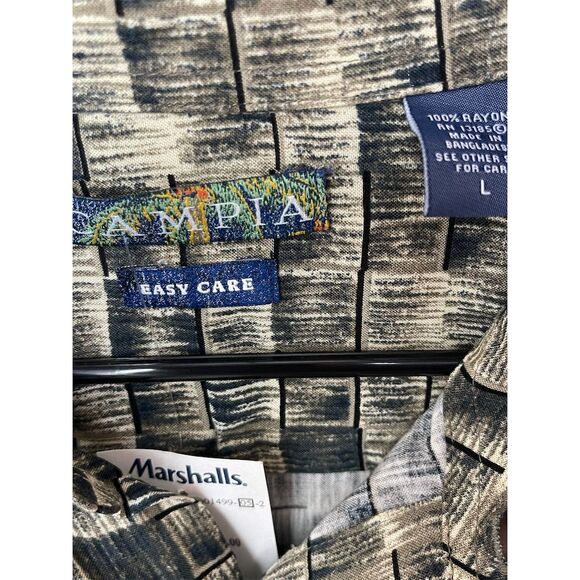 Campia Men's Geometric SS Hawaiian Button-Down Shirt Multicolor Size L - Picture 3 of 3